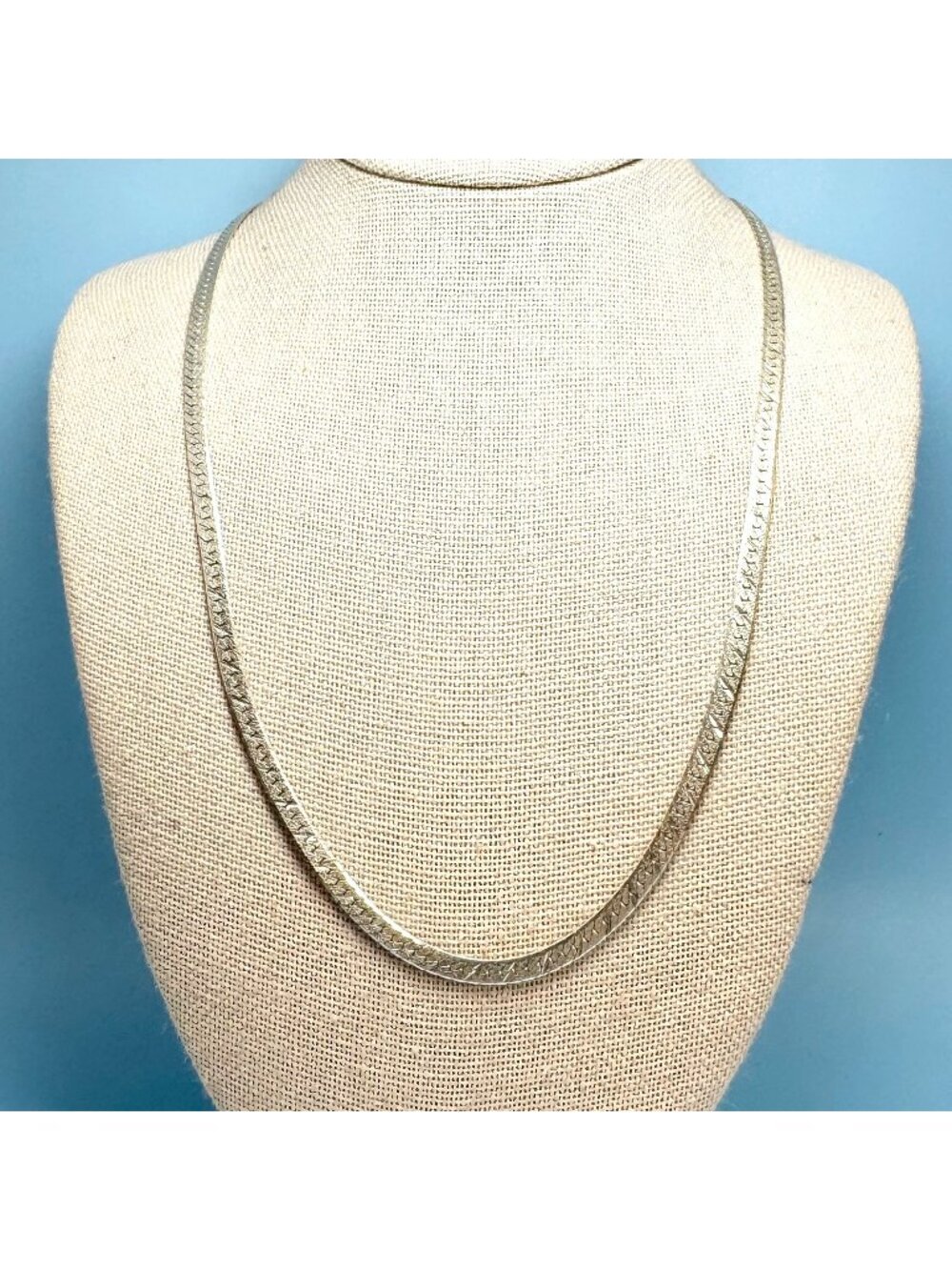 Herringbone Chain 2.75mm Wide Necklace Sterling Silver 925 Size 18'' Length